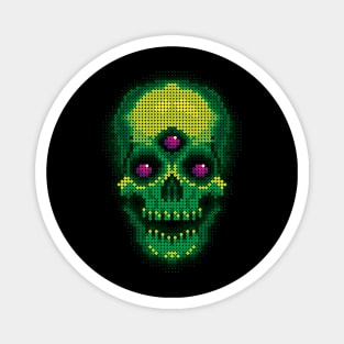 Fuse Bead Visionary Skull - Green Magnet